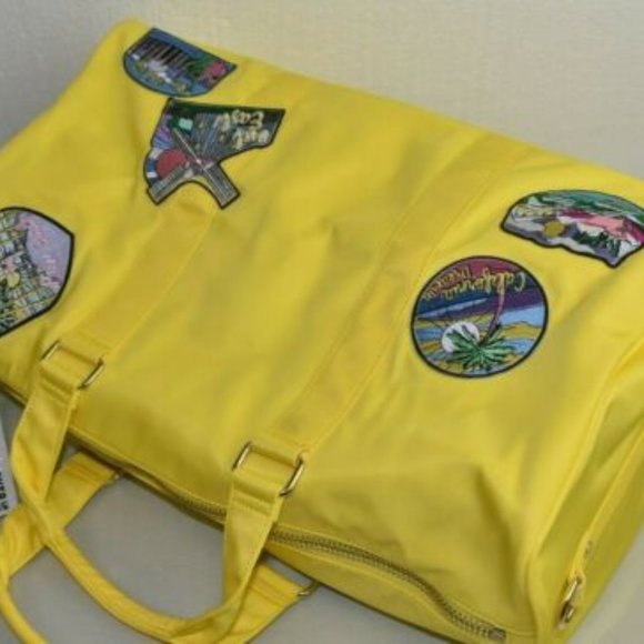 Stoney Clover Lane Other - NEW STONEY CLOVER LARGE DUFFLE BAG Yellow 5 Destination Patch Aspen Palm Beach